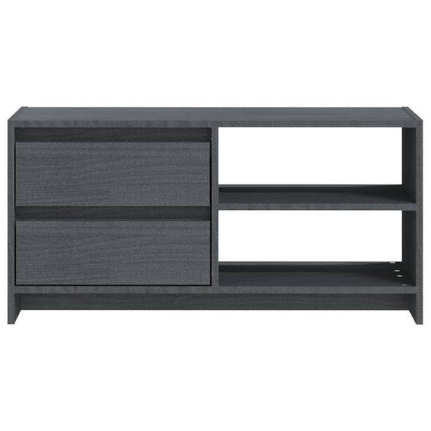 vidaXL Tv-meubel 80x31x39 cm massief grenenhout grijs