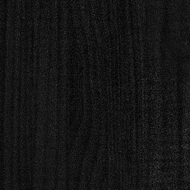 vidaXL Boekenkast met 3 schappen 40x30x105 cm massief grenenhout zwart