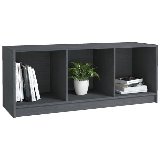 vidaXL Tv-meubel 104x33x41 cm massief grenenhout grijs