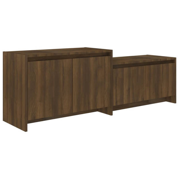 vidaXL Tv-meubel 146,5x35x50 cm bewerkt hout bruin eikenkleur