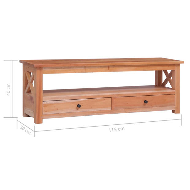 vidaXL Tv-meubel 115x30x40 cm massief mahoniehout