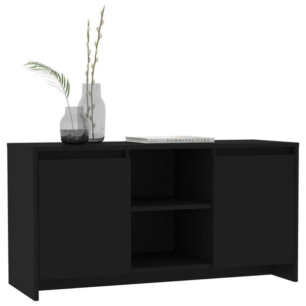 vidaXL Tv-meubel 102x37,5x52,5 cm spaanplaat zwart