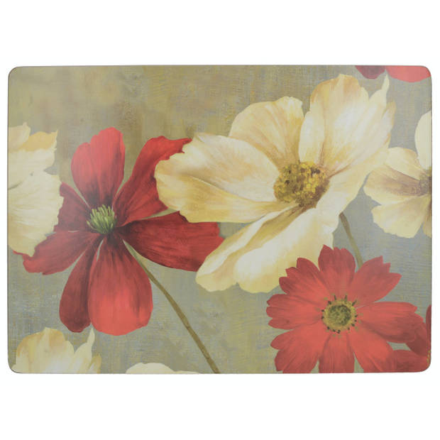 Creative Tops placemats Flower Study 30 x 23 cm kurk 6 stuks