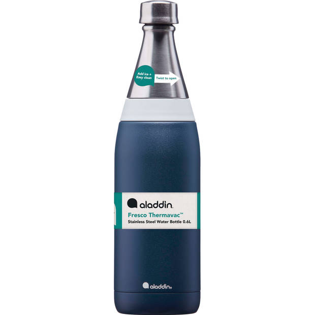 Aladdin - Fresco Thermavac Drinkfles 600 ml - Roestvast Staal - Blauw