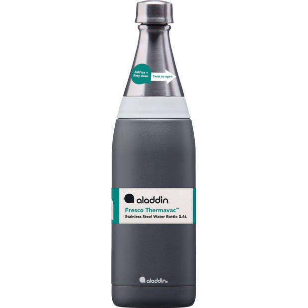 Aladdin - Fresco Thermavac Drinkfles 600 ml - Roestvast Staal - Grijs