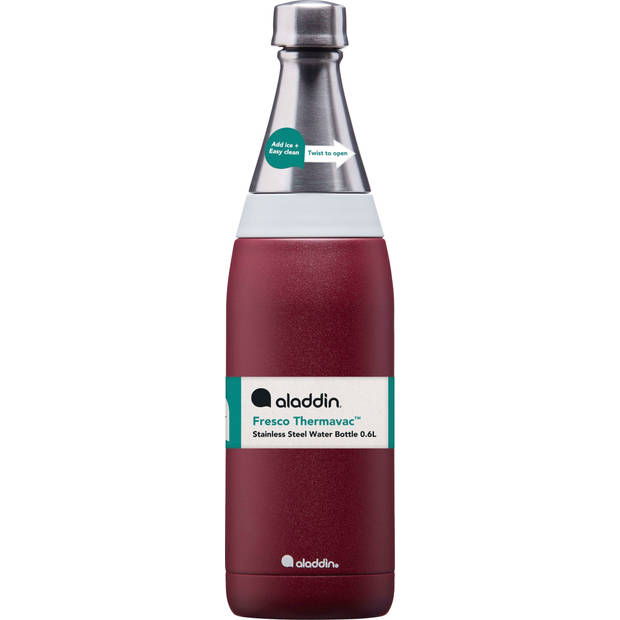 Aladdin - Fresco Thermavac Drinkfles 600 ml - Roestvast Staal - Rood