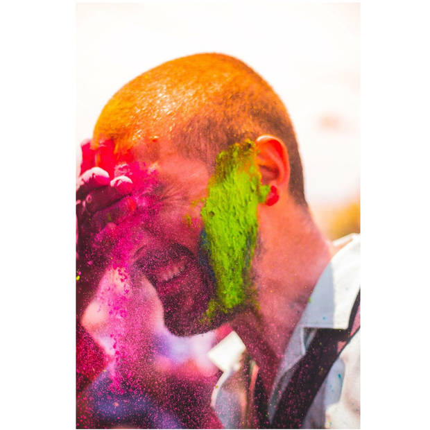 Holi Poeder - Festival Kleurpoeder - Phaghwa Powder - In Spuitfles - Geel - 2 Stuks