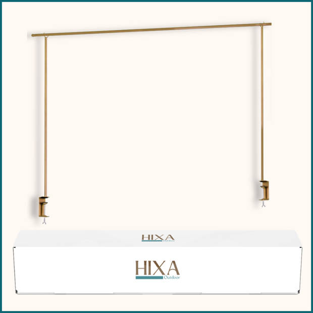 HIXA Tafelklem - Decoratieframe - Goud - Verstelbaar - 135 tot 250 cm - Metaal - Tafelrek