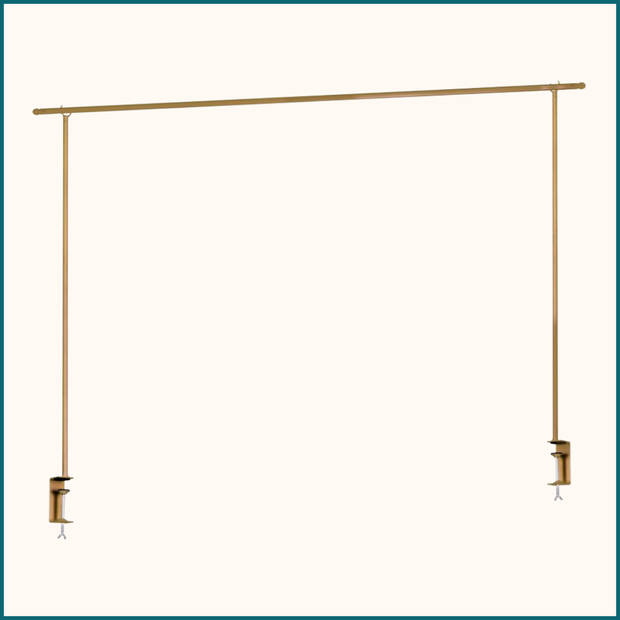 HIXA Tafelklem - Decoratieframe - Goud - Verstelbaar - 135 tot 250 cm - Metaal - Tafelrek