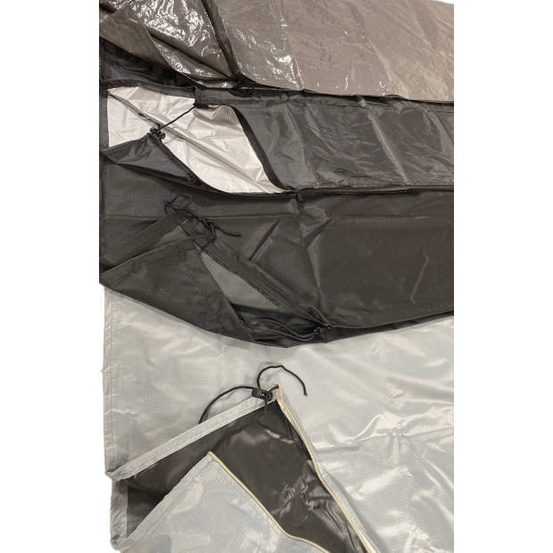 Diamond parasolhoes voor zweefparasol - 250x55x60 cm - met Rits en Trekkoord incl. Stopper en Stok- Zilvergrijze.