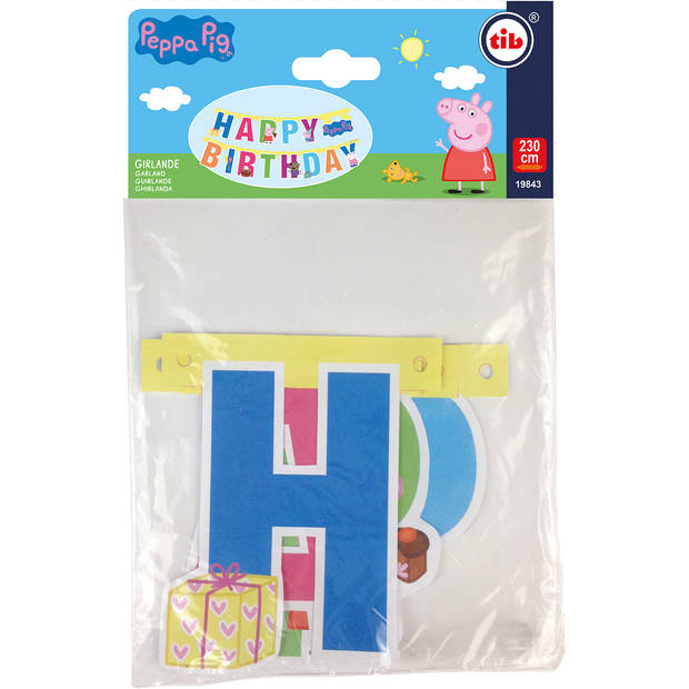Peppa Pig kinderfeestje letterslinger/wenslijn 140 cm - Feestslingers