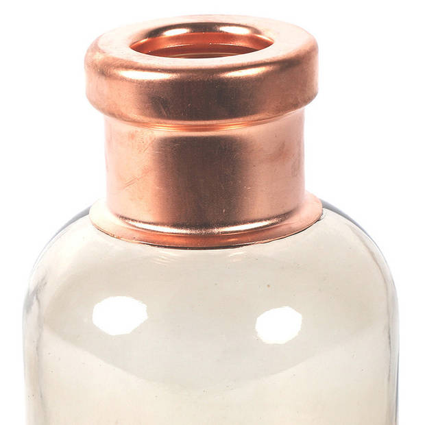 Countryfield Bloemenvaas Firm Bottle - transparant beige/koper - glas - D10 x H21 cm - Vazen