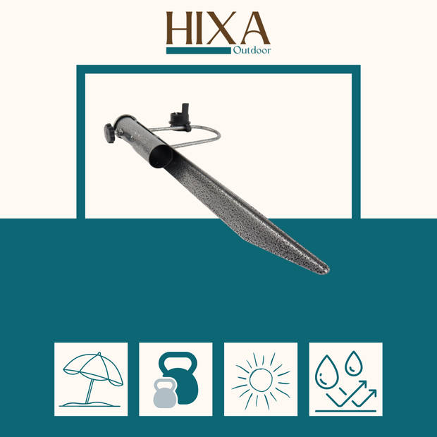 HIXA Parasolpen - Parasolharing - Parasolboor - Zwart - 42 x 19 x 4 cm - Metaal - Parasolhouder - Standaard