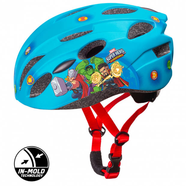 Disney Avengers Fietshelm Junior In-Mold blauw maat 52-56