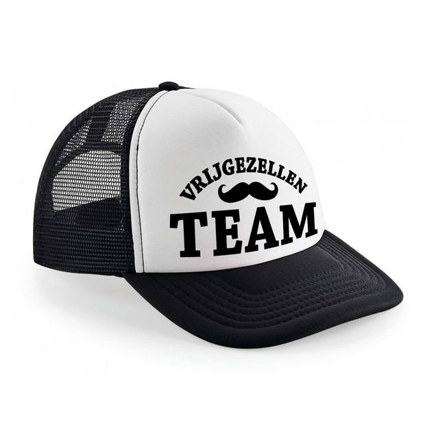 Vrijgezellen Team vrijgezellen snapback cap/ truckers petje zwart heren - Verkleedhoofddeksels