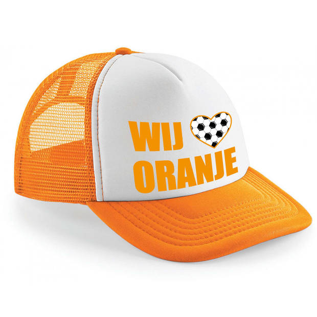 Bellatio Decorations snapback/cap - Wij hartje oranje - voetbal - supporter - Koningsdag - EK/WK - Verkleedhoofddeksels