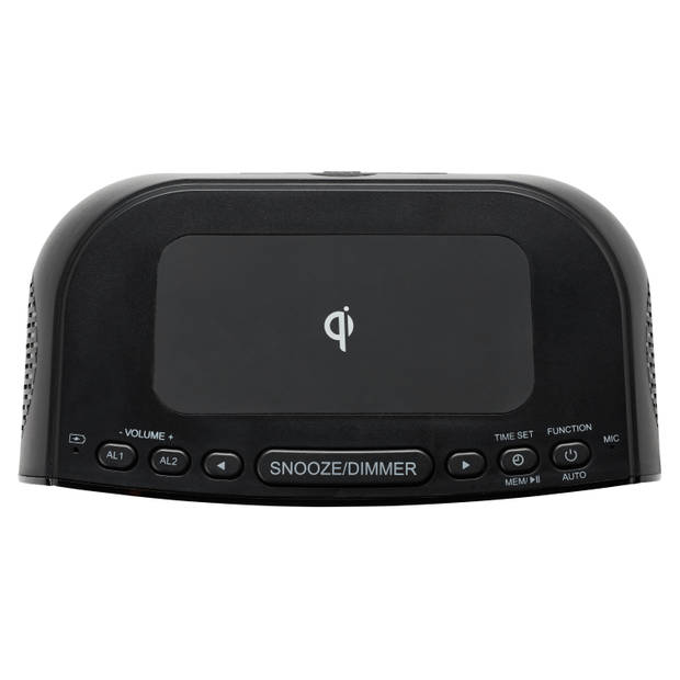 Medion E66519 Wekkerradio met Draadloze Oplader - Bluetooth - FM - AUX - Zwart