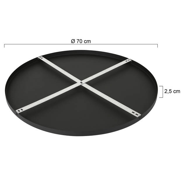 Ylumen Plafondplaat Ø 70 cm - zonder gaten - zwart