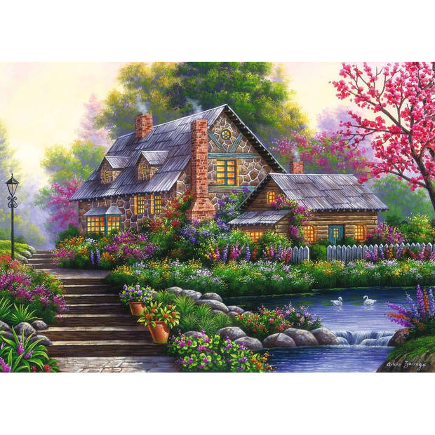 Ravensburger puzzel Romantische cottage - Legpuzzel - 1000 stukjes