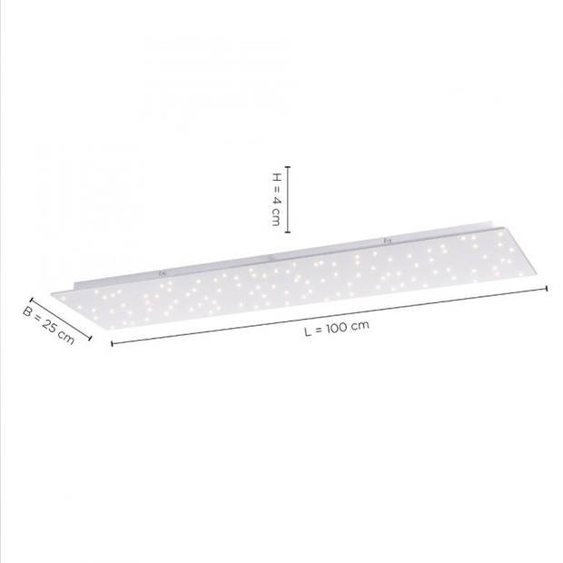 Paul Neuhaus Plafondlamp Sparkle L 100 cm B 25 cm mat chroom