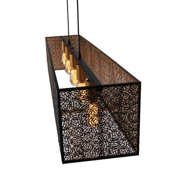 Freelight Hanglamp Avola 5 lichts L 120 cm zwart goud