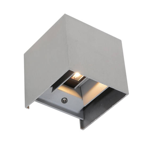 Steinhauer Buitenlamp Boxx incl. LED 2 lichts dag nacht sensor mat chroom
