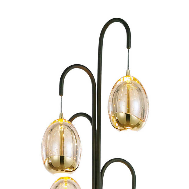Highlight Vloerlamp Golden Egg 5 lichts H 166 cm amber-zwart