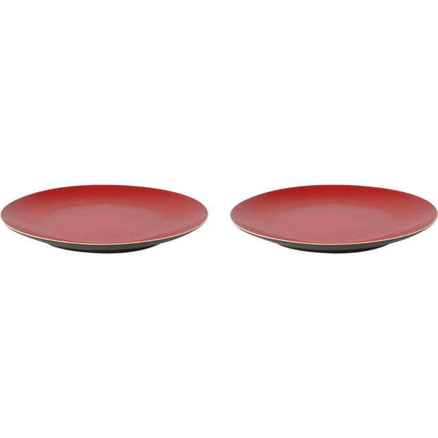 Palmer Bord Lava 21.5 cm Bruin Rood Stoneware 2 stuks