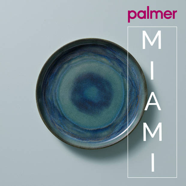 Palmer Bord Miami 22 cm Groen Stoneware 2 stuks