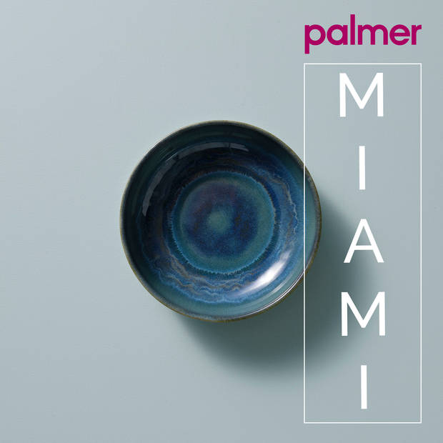Palmer Schaal Miami 16 cm 51 cl Groen Stoneware 2 stuks