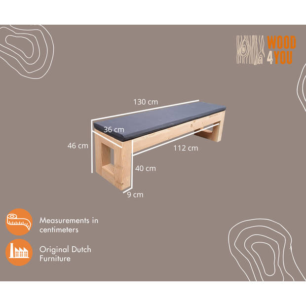 Wood4you - Tuinbank - Boston 130 cm parkbank - zitbank - bank - tuinbank hout