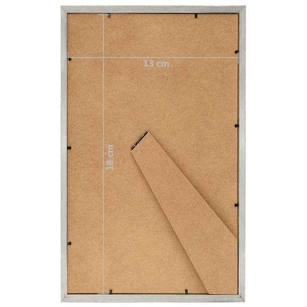 vidaXL Fotolijsten 3 st voor tafel 13x18cm MDF zilverkleurig