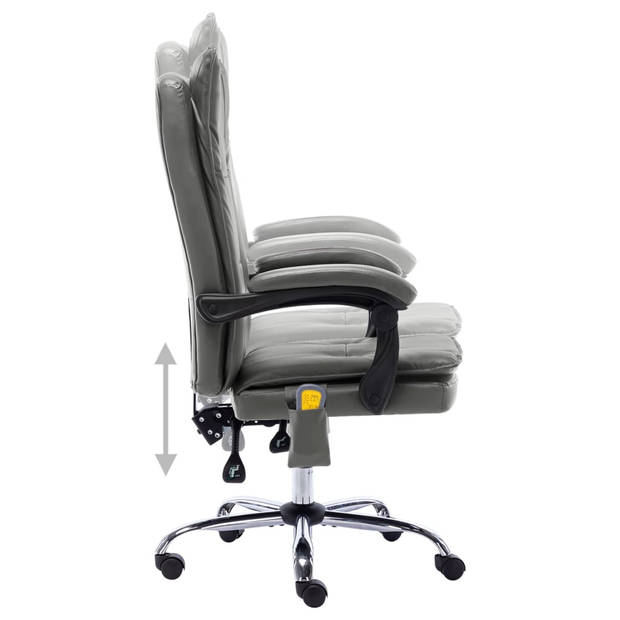 The Living Store Ergonomische kantoorstoel - Antraciet - 64 x 68 x (113 - 120) cm - Massage- en verwarmingsfunctie