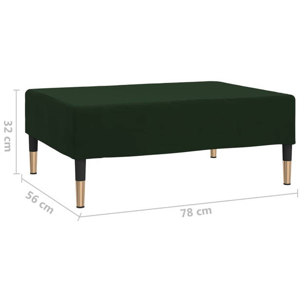 vidaXL Voetenbank 78x56x32 cm fluweel donkergroen