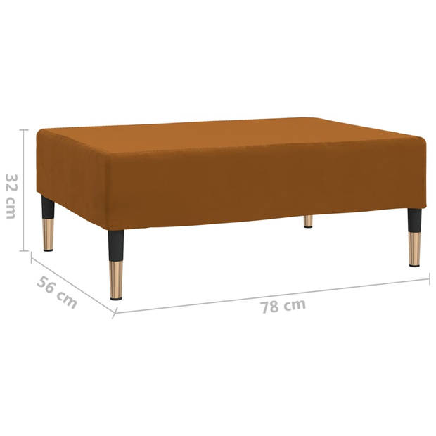 vidaXL Voetenbank 78x56x32 cm fluweel bruin