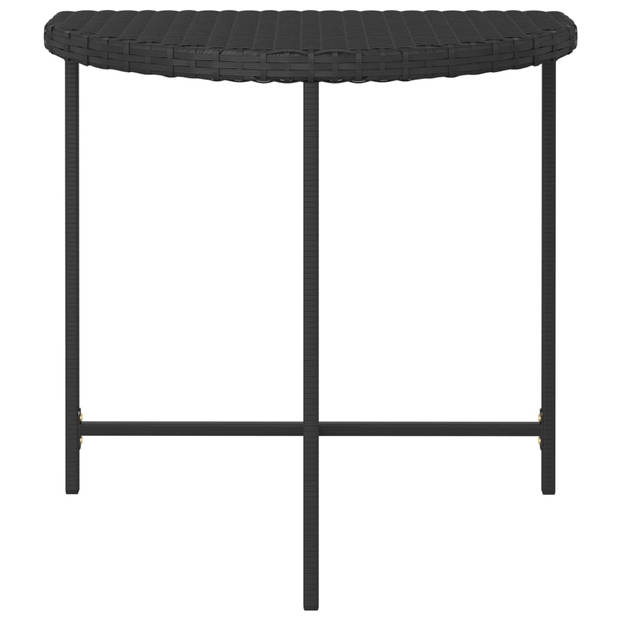 vidaXL Tuintafel 80x50x75 cm poly rattan zwart