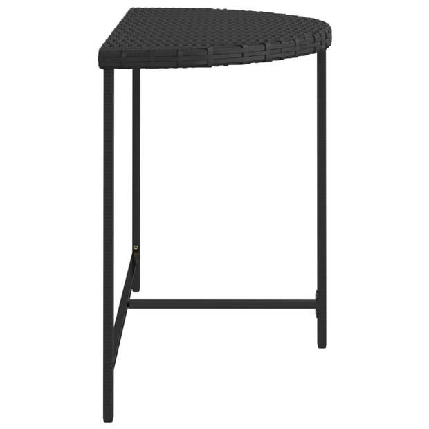 vidaXL Tuintafel 100x50x75 cm poly rattan zwart