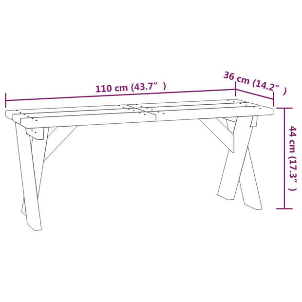 vidaXL Tuinbank 110 cm geïmpregneerd grenenhout