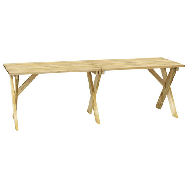 vidaXL Tuintafel 220x73x70 cm geïmpregneerd grenenhout