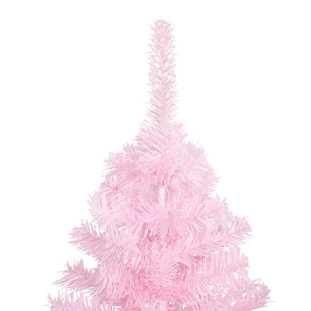 vidaXL Kunstkerstboom met verlichting en kerstballen 150 cm PVC roze