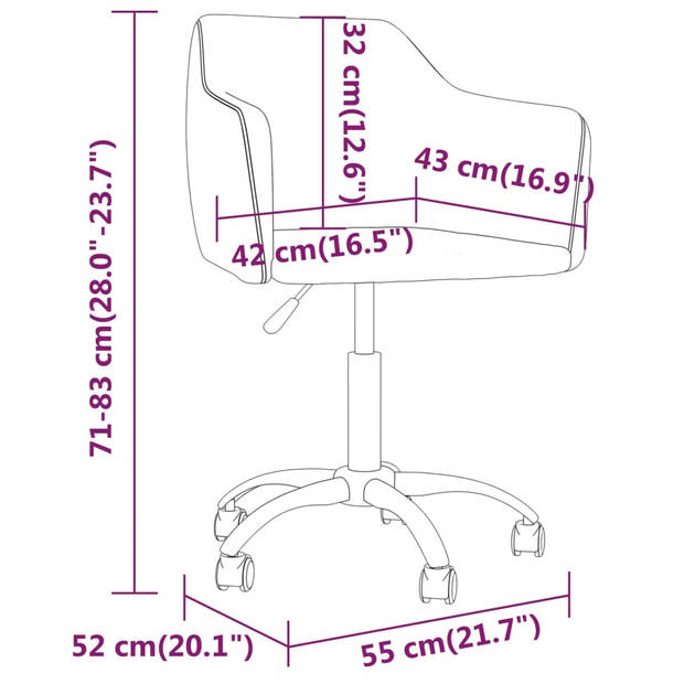 The Living Store Eetkamerstoelen draaibaar 2 st fluweel bruin - Eetkamerstoel