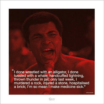 Kunstdruk Muhammad Ali iQuote Sick 40x40cm