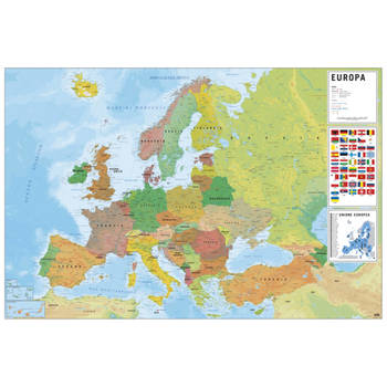 Poster Physical Political Map of Europe Ita 91,5x61cm
