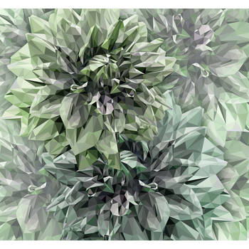 Fotobehang - Emerald Flowers 300x280cm - Vliesbehang