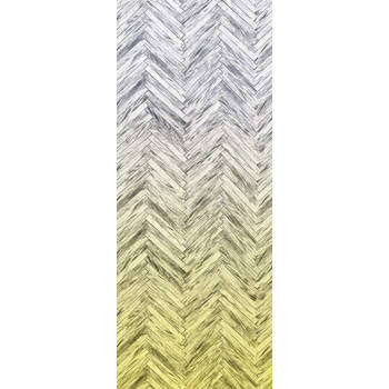 Fotobehang - Herringbone Yellow 100x250cm - Vliesbehang