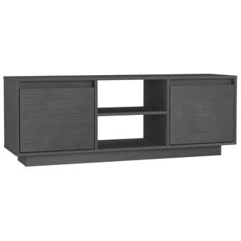 vidaXL Tv-meubel 110x30x40 cm massief grenenhout grijs