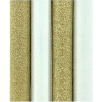 Glitter cadeaupapier - Kerstpapier inpakpapier - Goud en Zilver - 3 meter x 70 cm - 4 rollen