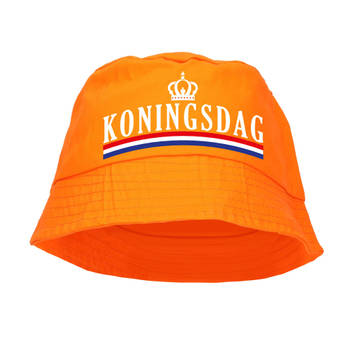 Koningsdag vissershoedje / hoedje oranje voor dames en heren - Verkleedhoofddeksels
