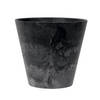 Plantenpot/bloempot in een natuursteen look Dia 27 cm en Hoogte 24 cm zwart - Plantenpotten