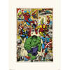 Kunstdruk Marvel Comic Here Come The Heroes 30x40cm